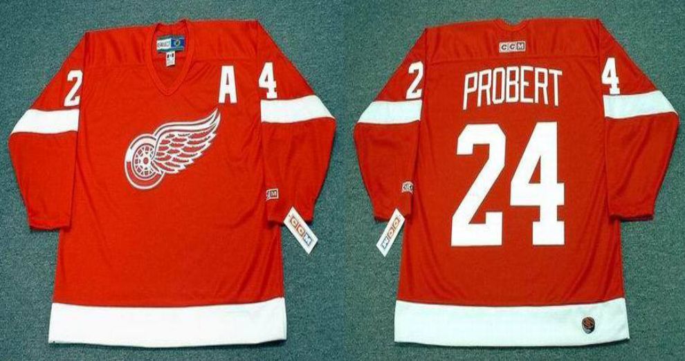 2019 Men Detroit Red Wings #24 Probert Red CCM NHL jerseys